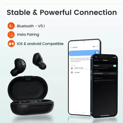 Ambrane Dots Slay Bluetooth Headset (Black, True Wireless) Ambrane Dots Slay Bluetooth Headset (Black, True Wireless)